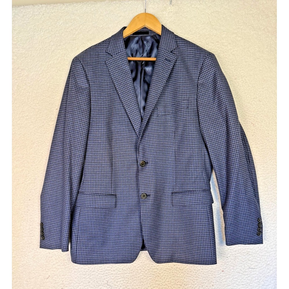 Lauren Ralph Lauren Sport Blazer Mens 42 Blue Herringbone Tweed Business Work